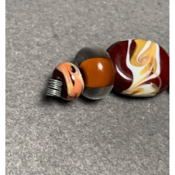 Handmade Lampwork Glass Bead Set with Colorful Swirls & Flower Accent - Picture 4 of 5